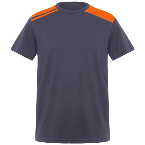 T-shirt homme publicitaire contrasté Expedition Roly Plomb et Orange